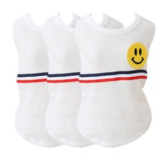 앤티스 반려동물 스마일 베이직티셔츠 3p, 화이트
