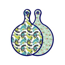 Roem Design藍色版雙面圓形上菜盤 鳥, 櫻桃色, 1個