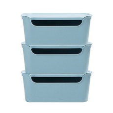티볼리 컬러 수납박스 중 16L, 스카이블루, 3개