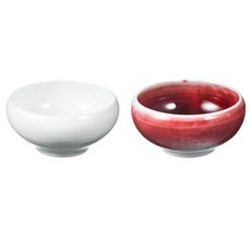 이창화갤러리 둥근 국공기 2p, 백자, 진사, 1세트