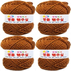 행복뜨기 행주 뜨개실 4p, 18 골드브라운