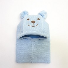 엠케이 유아용 곰돌이 폼폼 넥워머