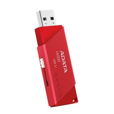 에이데이타 플래시 드라이브 USB 3.1 메모리 슬라이드형 레드 UV330, 64GB