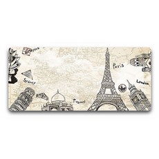 DM 알럽컴 릴렉스 마우스 장패드 30 x 80 x 0.3 cm, 파리16, 1개