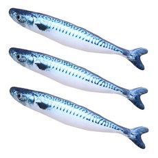 Block Mart 貓薄荷抱枕玩具, 鯖魚, 3片