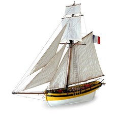 Artesania Latina 複製品 1:50 木製模型船套件 Le Renard 法國刀具 Renard 木製製作模型塑料模型帆船 ATS224016, 1個