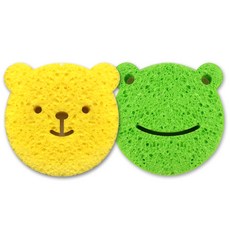 마니또 쥬쥬 베이비 바스 스폰지 2p, 프로그그린, 베어옐로우, 1세트