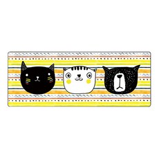 DM 알럽컴 큐트 마우스 장패드 900 x 400 x 3 mm, 세마리고양이, 1개