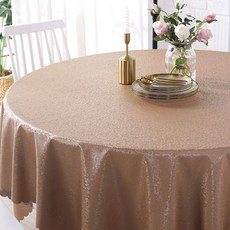 앤티스 에떼르넬 원형 테이블보, 브라운, 가로 160cm x 세로 120cm
