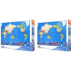 오메가 세계 지도 한글판 직소퍼즐 OM1082 2p, 1000피스, 혼합 색상