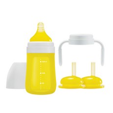 실리만 실리콘 젖병 빨대컵 세트 160ml, 서울옐로우, 1세트