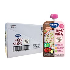 일동후디스 아이밀 처음이유식 100g, 닭고기 + 파프리카 + 애호박 혼합맛, 10개입
