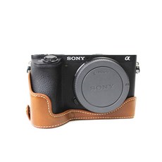 BOB SONY 소니 A6500 카메라 호환 가죽 속사 하프 케이스, ILCE-6500(카멜브라운), 1개