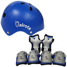발로타 유아동용 헬멧 조절형 + 보호대 세트, 블루