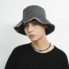 아이엠캡 스트라이프 빈티지 워싱 버킷햇