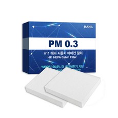 한일 PM0.3 H11 헤파 자동차 에어컨 필터, HH112, 2개