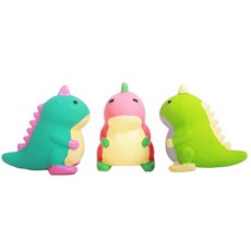티티펫 강아지 라텍스 장난감 아기공룡 3종 세트 4 x 6 x 5.5 cm, 핑크, 그린, 민트, 1세트
