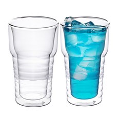 오슬로 더블월 유리컵 400ml, 2개