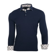 히트 남성용 부분 체크포인트 긴팔티셔츠 MCTHT5033F9