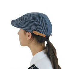 팀쿡 줄무늬 인조가죽끈 서빙모자 TC-5580-3, 네이비스트라이프, 1개
