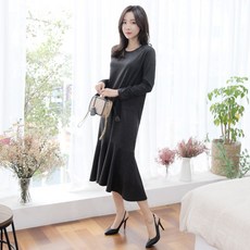 세이스타일 여성용 디폰 긴팔 프릴 롱원피스