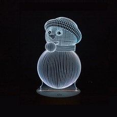 Homemine LED聖誕3D小夜燈, NO12 雪人 1