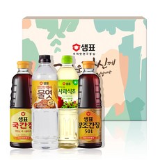 샘표 국간장 930ml + 물엿 1.2kg + 사과식초 900ml + 양조간장 930ml 선물세트, 1세트