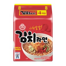 오뚜기 김치라면 멀티 120g, 4개