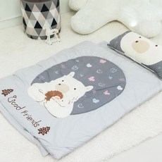 이지베이비 사계절 낮잠이불 분리형 + 패드 + 베개 + 일반 베개솜, 프렌즈곰곰
