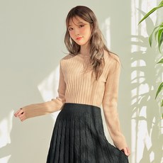 반에이크 여성용 하이넥 골지 니트