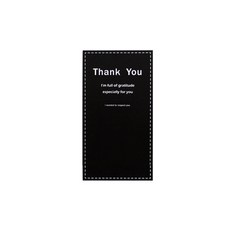 피크닉하우스 사각 땡큐 스티커 3p 세트, 블랙, 25세트