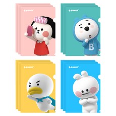 비패밀리 홀더 화일 4종세트 24-1158, 핑크, 민트, 옐로우, 블루, 3세트