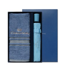 송월타월 카운테스마라 센치 세면타월 150g 30수 면사 + CM 3단 폰지 우산 + 포장박스 + 쇼핑백, 랜덤 발송, 1세트
