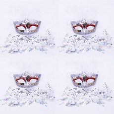 베네치아 베일 반가면 4p, 실버