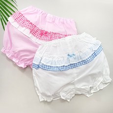 우주아이 여아용 호박레이스체크 속바지 2종세트