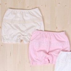 오가닉붐 여아용 토숀 레이스 사각 팬티 2p