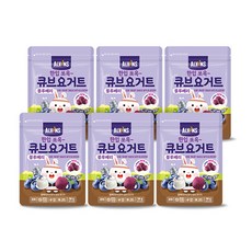 엘빈즈 한입쏘옥 큐브 요거트과자, 블루베리, 16g, 6개