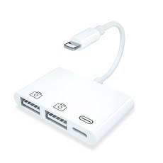 호후 3in1 아이폰 라이트닝 8핀 듀얼 OTG 충전젠더 USB OTG 005+, 화이트, 1개