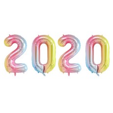 와우파티코리아 2020 은박풍선 세트 81cm, 컬러풀, 1세트