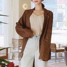 오키진 여성용 기본 베이직 린넨 자켓