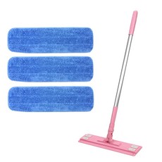 에이클린 청소밀대걸레 중형 핑크 + 컷트패드 3매, 1세트