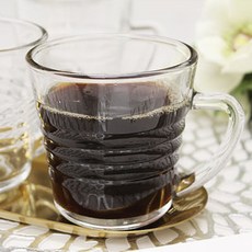 글라스락 강화 전자렌지 커피 머그잔, 230ml, 6개
