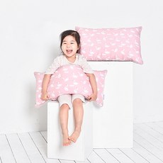 아띠블랑 인견 와이드 높이조절 아기베개, 핑크스완