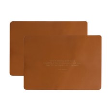 마켓피오 가죽 고급 주방 테이블매트 2p, 브라운, 43 x 30 cm, 2개
