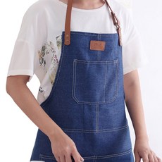 블럭마트 민소매 데님 다자인 앞치마, 랜덤발송, 1개
