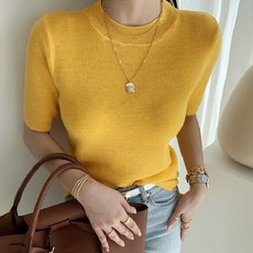 난닝구 여성용 크카엘 언발 반팔 니트
