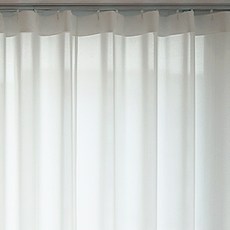 나비손길 복층 두툼한 쉬폰 커튼 일자형 1p, 크림화이트