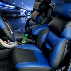 카월드 기아 카니발 리무진 전용 시트커버 1열 운전석 + 조수석 세트, 블루 + 블랙, 1세트