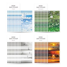 모노라이크 와우 바 스티커 포토 C 4종 x 10p 세트, Cloud, Fresh green, Silence, Sunset, 1세트