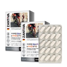 내츄럴플러스 잔티바 프리미엄 칼슘 마그네슘 비타민D 아연, 60정, 2개